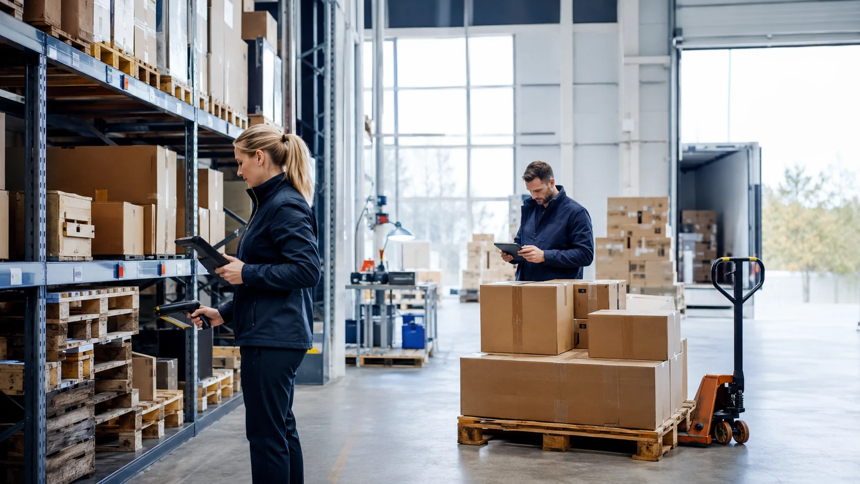 Modernt lager med digital varuhantering